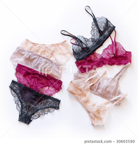 Fashion trendy lace lingerie. Different panties 30603580