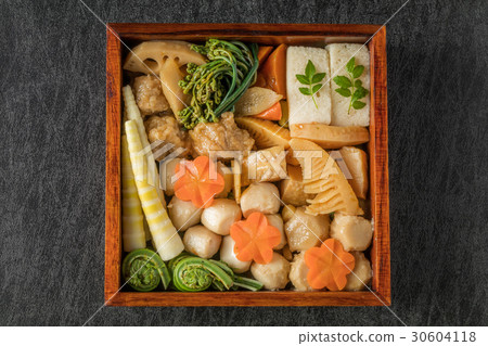 Boiled cooked together Dish Japanese food of the bamboo shoot Boiled cooked together Dish Japanese food of the bamboo shoot 30604118