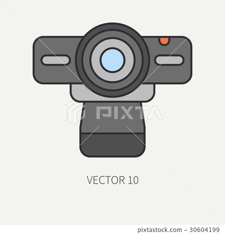 Line flat color vector computer part icon web Line flat color vector computer part icon web 30604199