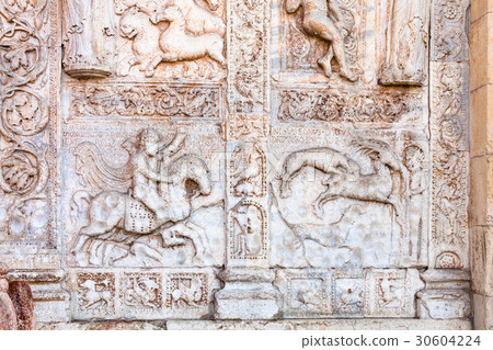 outdoor decoration of gate of Basilica di San Zeno outdoor decoration of gate of Basilica di San Zeno 30604224