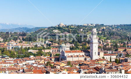 above view of Verona city with Duomo Cathedral above view of Verona city with Duomo Cathedral 30604432
