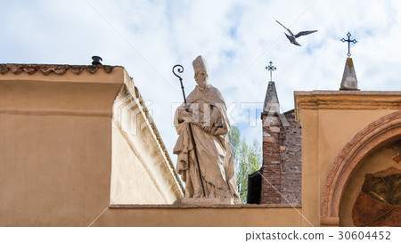 sculpture of Saint on walls of Church of San Zeno 30604452