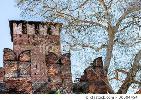 view of tower and wall of Castelvecchio Castel 30604454