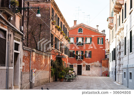 street Calle Sechera in Venice city in spring street Calle Sechera in Venice city in spring 30604808