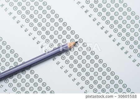 Standardized test form with answers bubbled Standardized test form with answers bubbled 30605588