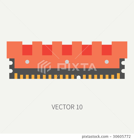 Plain flat color vector computer part icon data-插圖素材 [30605772] - PIXTA圖庫