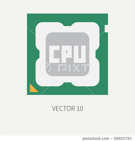 Plain flat color vector computer part icon Plain flat color vector computer part icon 30605783