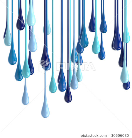 3D blue glossy paint drop blobs 3D blue glossy paint drop blobs 30606080