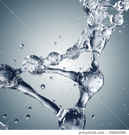 3d illustration of DNA molecule model from water. 3d illustration of DNA molecule model from water. 30606096