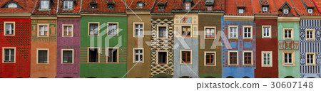 crooked medieval houses , Poznan, Poland 30607148