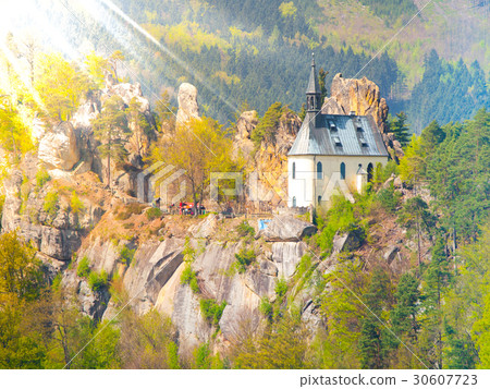 Ruins of Vranov Castle with small rock chapel Ruins of Vranov Castle with small rock chapel 30607723