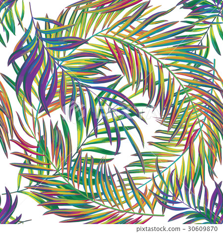 Vector seamless pattern with bright colorful palm Vector seamless pattern with bright colorful palm 30609870