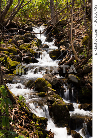 雪融化的一條小溪 30610458