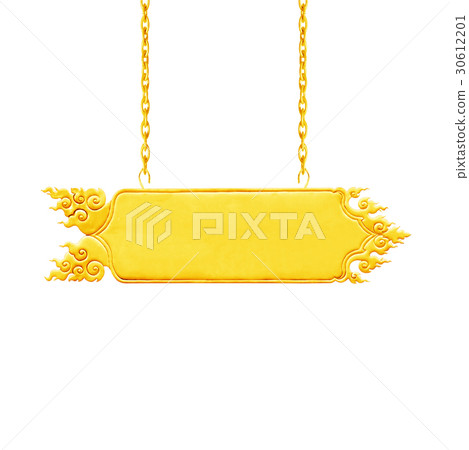 Empty traditional signboard with chain isolated Empty traditional signboard with chain isolated 30612201