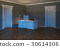 Luxury home cabinet with doors. Night scene 3d  30614306