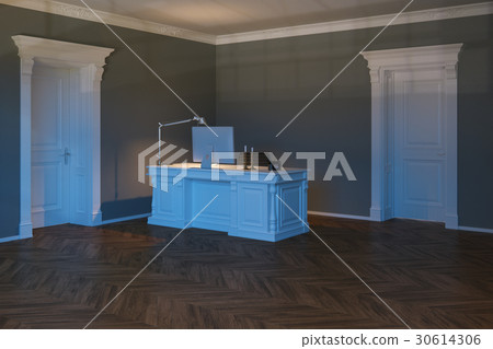 Luxury home cabinet with doors. Night scene 3d  30614306