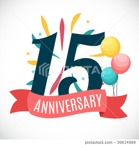 Anniversary 15 Years Template with Ribbon Vector Anniversary 15 Years Template with Ribbon Vector 30614989