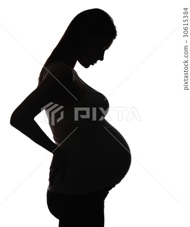 Silhouette of the pregnant woman 30615384