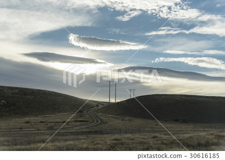 High voltage electricity pole in the hill High voltage electricity pole in the hill 30616185