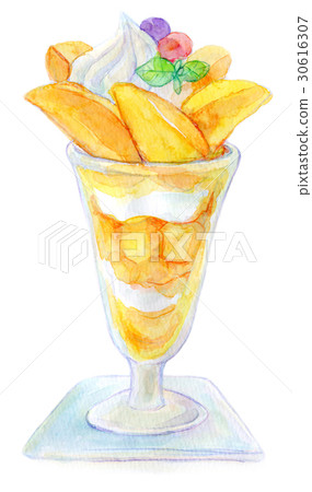 Watercolors illustration sweets mango 30616307
