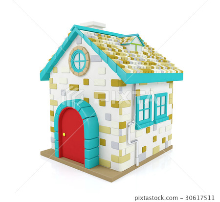 Cartoon house isolated on white background 30617511
