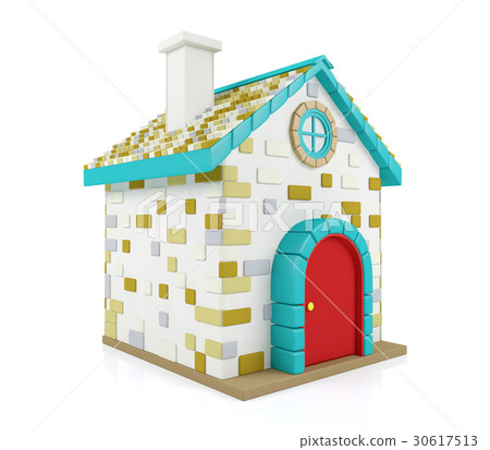 Cartoon house isolated on white background 30617513