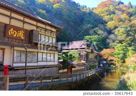 Higashiyama hot spring in autumn (Aizuwakamatsu city) 30617643