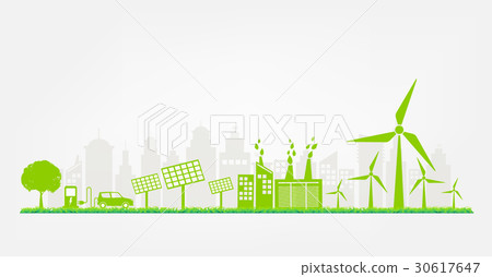 Windmills and Solar cells for sustainable energy 30617647