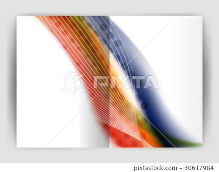 Blur wave business print template, abstract 30617984