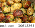Fried young potatoes in oil with dill 30618263