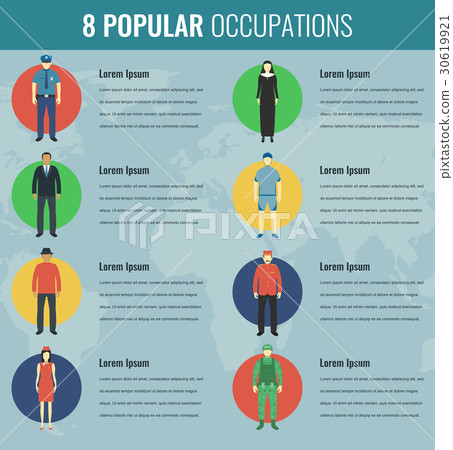 Popular occupations in the world. Profession icons - Stock Illustration ...
