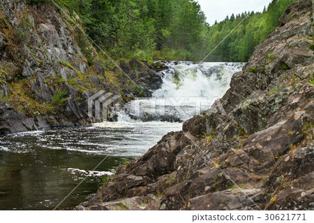 Kivach waterfall in the summer, Russia 30621771
