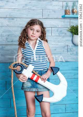 child holding anchor child holding anchor 30623862