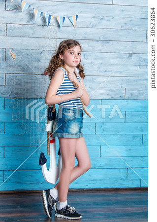 child holding anchor child holding anchor 30623864