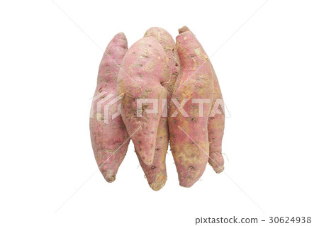 Raw sweet potato isolated on white background 30624938
