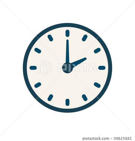 Blue vector clock icon, flat linear time sign 30625881