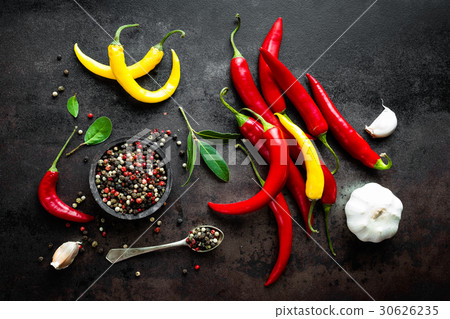 Red hot chili pepeprs and peppercorns Red hot chili pepeprs and peppercorns 30626235