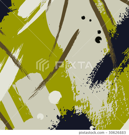 Vector ink drawing. Chaotic khaki color decoration Vector ink drawing. Chaotic khaki color decoration 30626883
