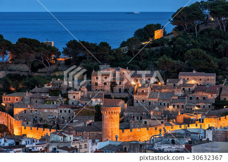 Old Town of Tossa de Mar at Dusk 30632367