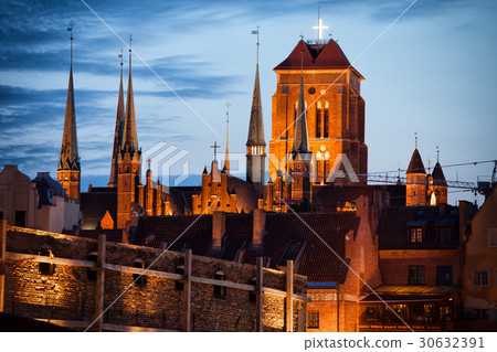 Gdansk Old Town Skyline at Twilight Gdansk Old Town Skyline at Twilight 30632391