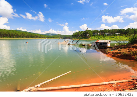 Fishing net in Tuyen Lam lake in Dalat, Lam Dong Fishing net in Tuyen Lam lake in Dalat, Lam Dong 30632422