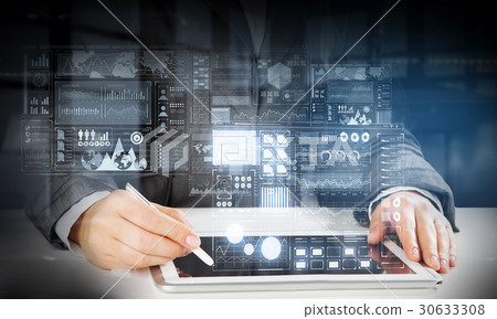 Woman using modern graphics Woman using modern graphics 30633308
