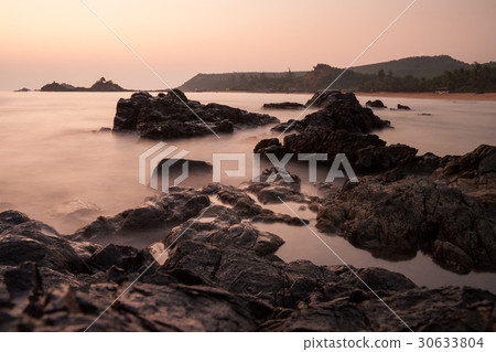 Sunset at om beach india Sunset at om beach india 30633804