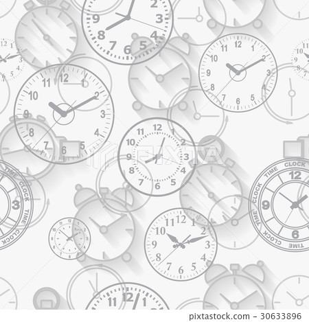Seamless pattern composed of images hours. - Stock Illustration ...