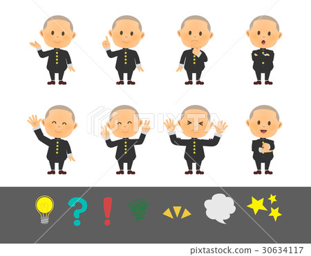 8種男孩姿勢的學生衣服 30634117