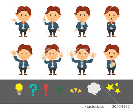 中間分為正式服裝男孩兒童姿勢8種 30634122