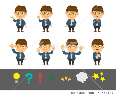 Boys' poses of formal glasses 8 poses 30634125