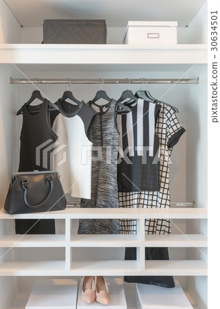 black and white clothes hanging 30634501