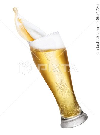 glass of splashing beer glass of splashing beer 30634786