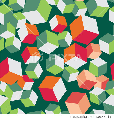 cube seamless pattern block volume vector - Stock Illustration ...
